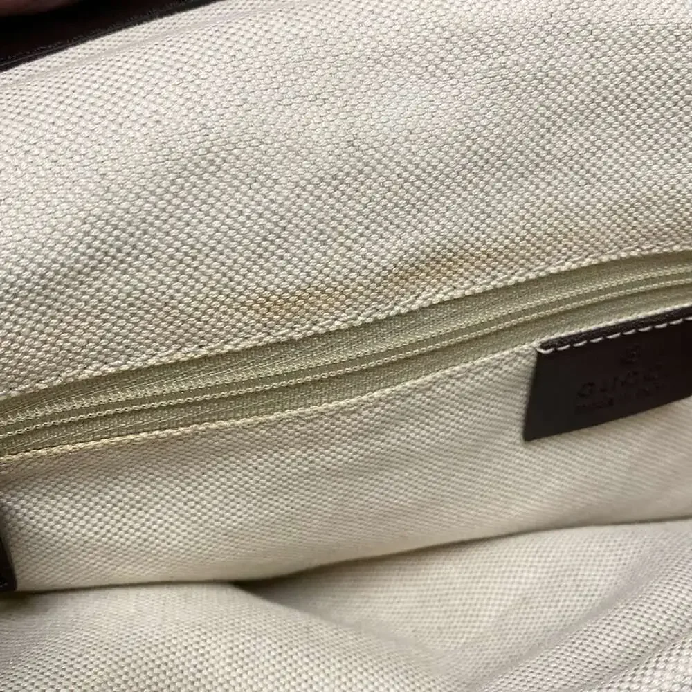 Gucci Sukey, GG Pattern Tote Bag 211944 Beige Dark Brown Jacquard Leather